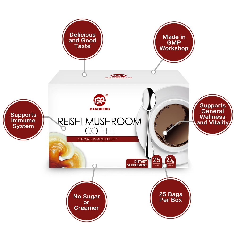 Reishi Coffee OEM Manufacturer Private Label Herbal Supplements Ganoderma Extract Instant Coffee